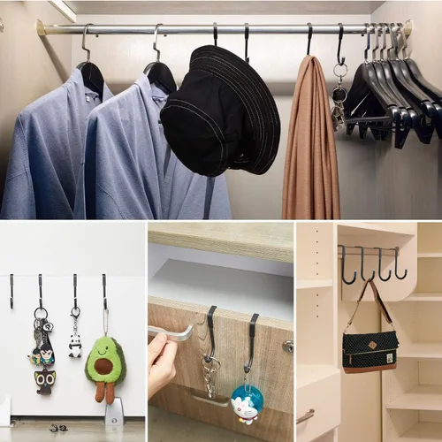 Miniatura 5 de 8 ganchos para colgar cajones en forma de S, ganchos de metal duradero para cocina, armario, baño, cajón, puerta de armario, puerta de armario