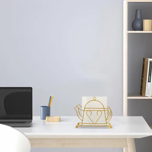 Miniatura 5 de Metal Napkin Holder Dining Table Napkin Stand Rack Tissue Dispenser Gold Iron Kettle Design for Restaurant Home Kitchen Tabletop Accessories