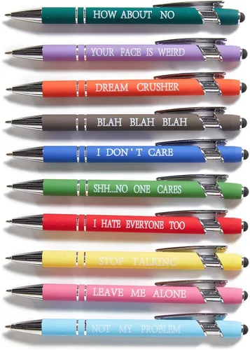 Miniatura 11 de 10 piezas de bolígrafos brillantes, cómodos bolígrafos de escritura, lindos bolígrafos retráctiles de metal para diarios, bolígrafos negros de punta