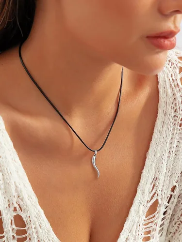 Miniatura 2 de U7 - Collar de cordón de cuero negro y marrón de 2mm 3mm con cierre de acero inoxidable personalizable, cadena de cuerda de cera tejida