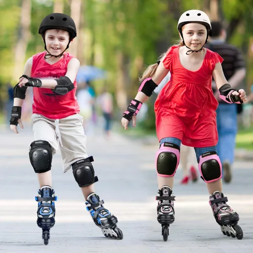 Miniatura 7 de Gonex Patines en línea para niñas y niños, patines ajustables para exteriores, patines en línea para niños, adolescentes y mujeres con ruedas Azul