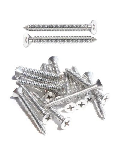 Miniatura 17 de 50 tornillos de madera Phillips de cabeza plana inoxidable #4 x 1-1/4" (32 mm) 18-8 (304) tornillos autorroscantes avellanados de acero inoxidable