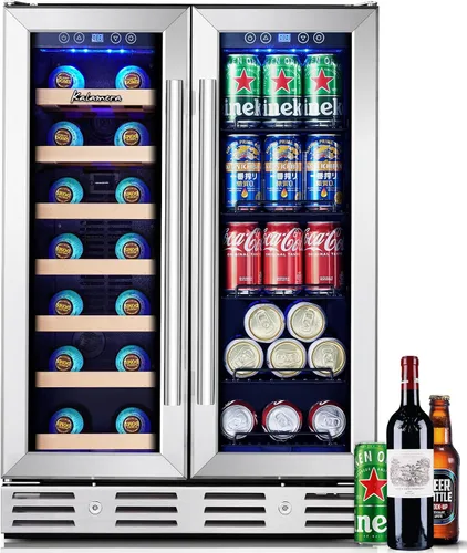 Miniatura 8 de Refrigerador de bebidas y vino de 24 pulgadas integrado o independiente, capacidad para 120 latas y 16 botellas, enfriador de vino
