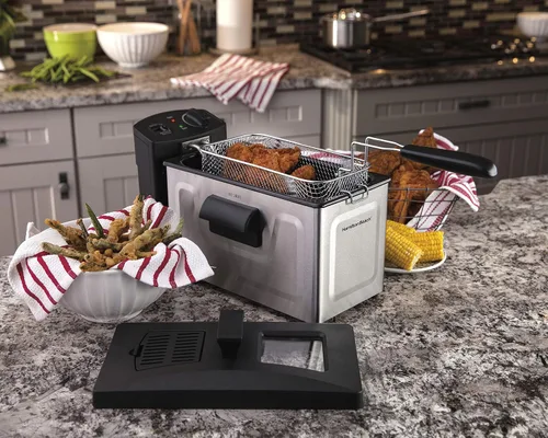 Miniatura 9 de Hamilton Beach 35033 - Freidora con capacidad para 12 tazas de aceite, 10.2 x 8.9 x 16.3 pulgadas, plata