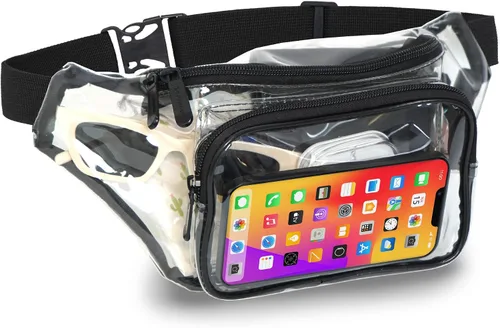 SoJourner Riñonera holográfica Rave Paquetes para festivales de mujeres y hombres Lindas bolsas de moda para cinturón, Transparente, talla única