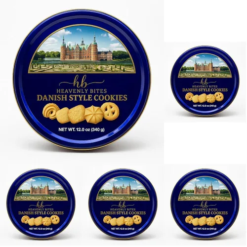 Miniatura 8 de Heavenly Bites Galletas de mantequilla estilo danés en lata de metal, 12 onzas