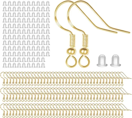 Miniatura 5 de Ganchos para aretes de plata de ley 925, kit de 750 piezas de ganchos para aretes; 250 piezas/125 pares de ganchos hipoalergénicos para aretes