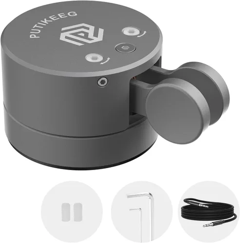 Putikeeg Mini llave de código morse, pala doble CW con base magnética, paletas de retorno magnéticas, llave Lambic Morse para radioaficionado (gris)