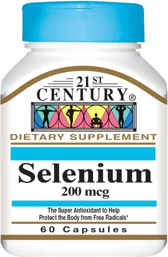 21st Century Selenium 200 mcg Cápsulas - 60 ct, paquete de 5