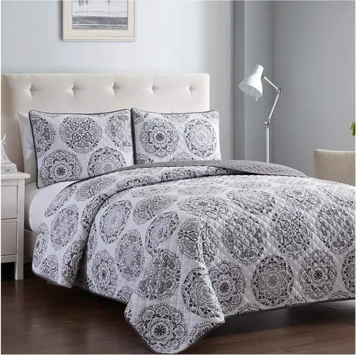 Miniatura 4 de Mellanni - Juego de cubrecama para cama individual con funda de almohada - Tecnología de acolchado ultrasónico - Juego de edredón de 2 piezas de Gris