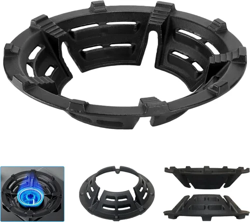 Miniatura 9 de Anillo de soporte para wok de hierro fundido, anillo quemador para estufa de gas, soporte para ollas, antideslizante, ahorro de tiempo y ahorro