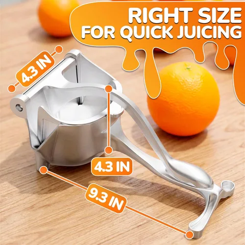 Miniatura 2 de Exprimidor manual con mango ergonómico y resistente, boquilla para verter sin desorden, exprimidor de mano de aleación de aluminio Capacidad