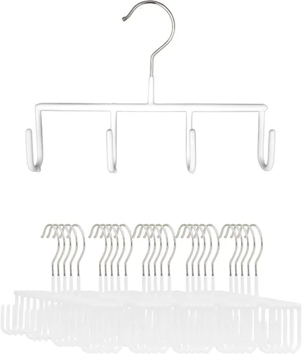 Miniatura 10 de Mawa by Reston Lloyd - Percha antideslizante para cinturones con 4 ganchos, estilo GH, juego de 2, color blanco