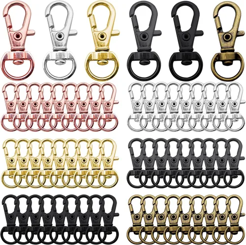 60 ganchos giratorios de colores, ganchos de metal para llavero, ganchos giratorios para llavero, suministros de manualidades (6 colores)