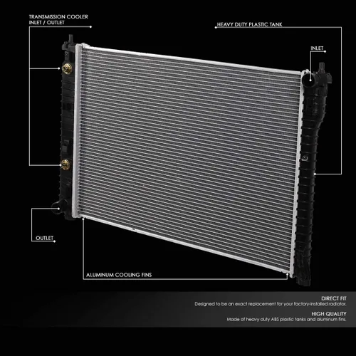 Miniatura 2 de DNA Motoring OEM-RA-13142 DPI 13142 - Radiador de enfriamiento de aluminio de estilo de fábrica, con pernos, compatible con Camaro 2010-2011