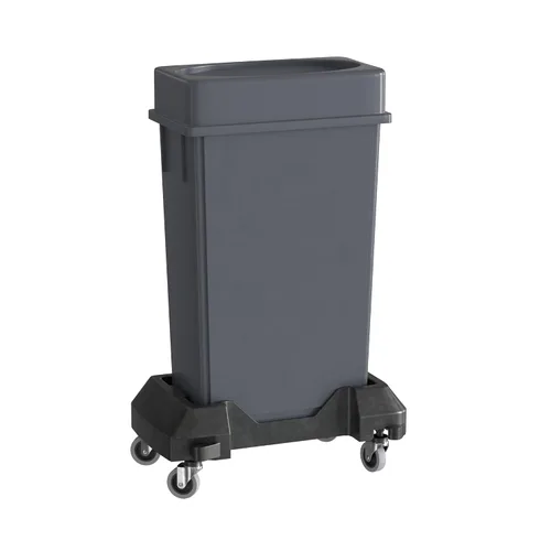 Miniatura 29 de Bote de basura Slim Jim negro de 23 galones con carrito