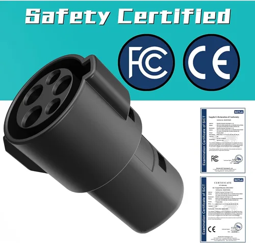 Adaptador J1772 a Tesla para una fácil carga, 60A/240V CA, SAE J1772 Adaptador de cargador compatible con el modelo 3/Y/S/X, protector protector y