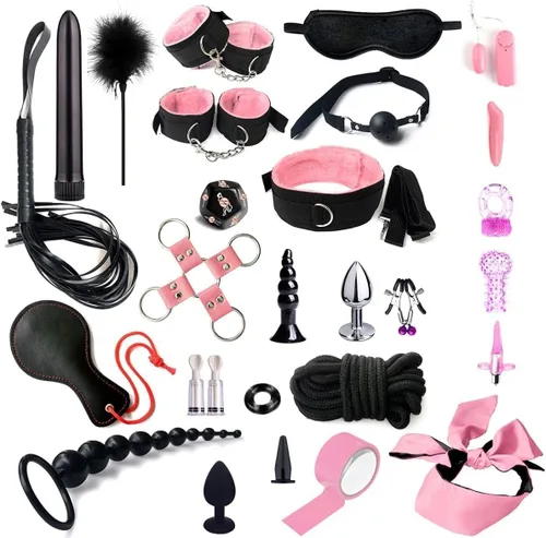 Miniatura 3 de Juego de 28 sujetadores de cama para tobillos y muñecas, barra separadora de piernas para parejas, correas sexuales, correas de cama Queen