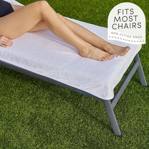 Miniatura 3 de Boca Terry - Funda de toalla para silla de salón, 100% algodón, para piscina o silla de playa, parte superior ajustada