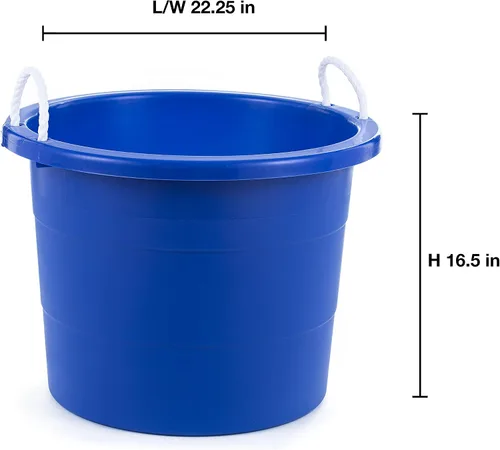 Miniatura 9 de United Solutions - Cuba de almacenamiento de fácil acceso con asas de cuerda, 19 galones, azul, 2 unidades (TU0335)