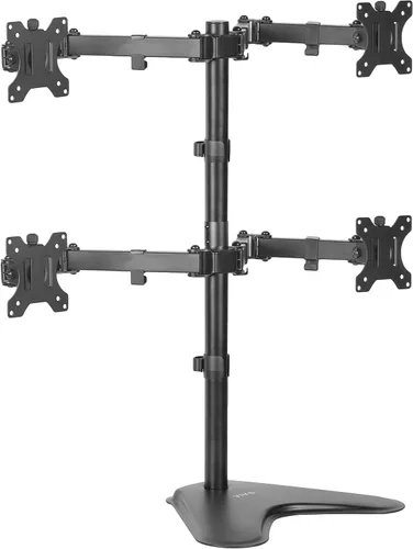 VIVO Soporte para monitor cuádruple de 13 a 30 pulgadas, soporte de escritorio totalmente ajustable, capacidad para 4 pantallas planas o curvas,