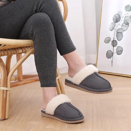 Miniatura 7 de Litfun Pantuflas mullidas de espuma viscoelástica para mujer, zapatos de invierno para interiores y exteriores