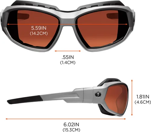 Miniatura 7 de Ergodyne Skullerz LOKI - Spogles de seguridad polarizados convertibles, incluye junta de espuma y correa para convertir en gafas