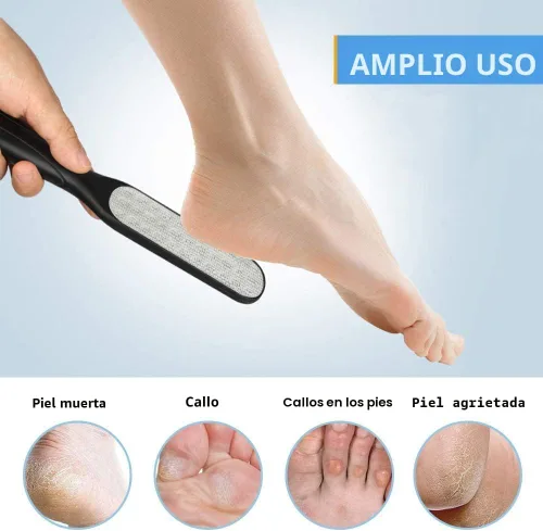 Miniatura 3 de Fu Store Paquete de 2 Limas para Pies Removedor de Callos de Acero Inoxidable Raspador de Pies y Lima de Pies de Doble Cara Raspador Profesional