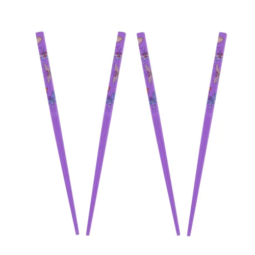 Miniatura 7 de Juego de 4 palillos para el cabello con mariposas, color blanco y negro