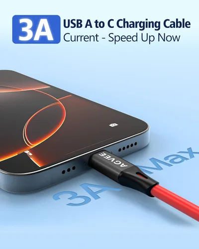 Miniatura 3 de AGVEE Cable de carga corto USB a USB-C en espiral de 1.5 pies [certificado USB-IF] Cable de carga rápida de 3 A en el automóvil para iPhone 17/16/15