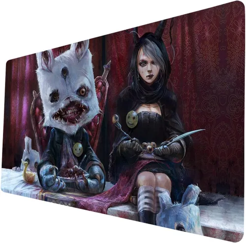 Miniatura 8 de MTG - Tapete de juego con bordes cosidos, alfombrillas MTG para MTG DTCG CCG RPG Trading Card de 24 x 14 pulgadas, alfombrillas de juego TCG