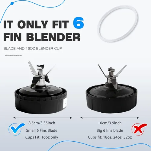 Miniatura 2 de 6 juntas de sellado de licuadora para piezas de repuesto de licuadora Ninja, juntas de goma de 3.2 pulgadas, junta tórica para 6 aletas, accesorios