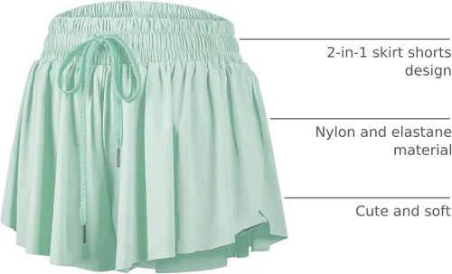 Miniatura 126 de Blaosn Pantalones cortos atléticos fluidos para mujer, gimnasio, yoga, entrenamiento, correr, pantalones cortos de tenis, falda falda linda, ropa