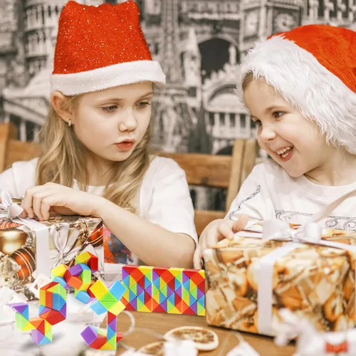 Miniatura 7 de Paquete de 30 cubos medianos de serpiente para ansiedad, juguetes para la ansiedad para niños, juguetes de caja del tesoro para el aula