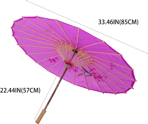 Miniatura 19 de THY COLLECTIBLES Sombrilla china japonesa de 33 pulgadas para bodas, fotografías, disfraces, cosplay, decoración y otros eventos (azul)