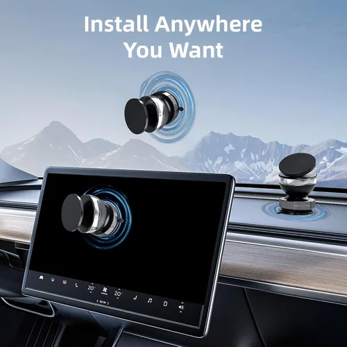 Miniatura 2 de Soporte magnético para teléfono para automóvil con diseño esférico de vacío ajustable de 360°, soporte de teléfono para automóvil, hogar, gimnasio