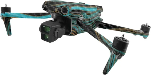MightySkins - Piel de fibra de carbono compatible con DJI Air 3 - Blue Canyon | Acabado de fibra de carbono texturizado protector y duradero | Fácil