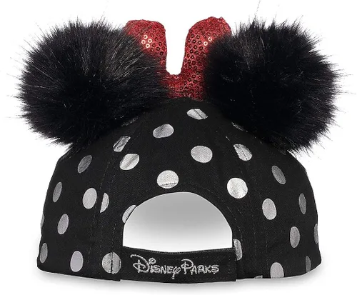 Miniatura 2 de Disney Minnie Mouse - Gorra de béisbol con pompones y lazo negro Negro