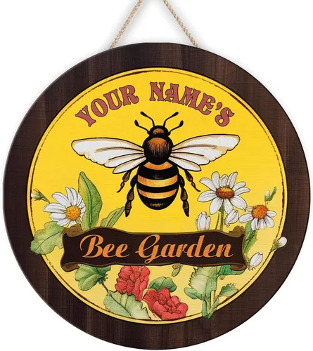 Miniatura 22 de Placa de pared personalizada de madera de abeja de miel, regalos para apicultores, letrero de granja de res, letrero de abeja, decoración de abeja
