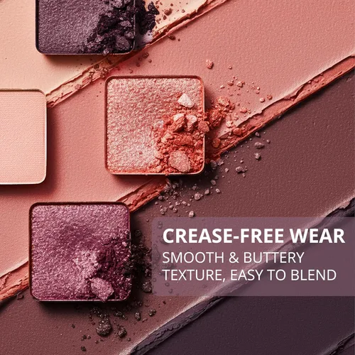 Miniatura 2 de Lamora Paleta de sombra de ojos rosa: 12 sombras suaves de rosa malva, paleta de maquillaje de ojos multiusos con acabados mate y brillantes