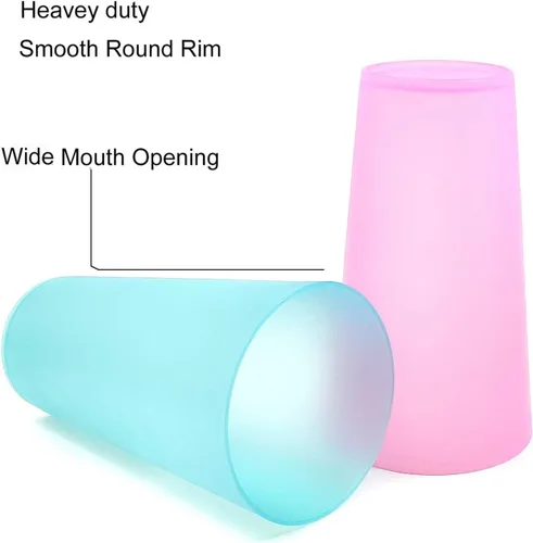 Miniatura 4 de KOXIN-KARLU Vasos de plástico irrompibles de 32 onzas para bebidas estilo restaurante, vasos de té helado, juego de 8 colores costeros