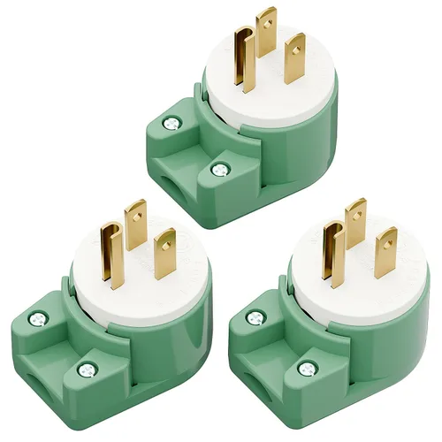 Miniatura 28 de Nema 5-15P Enchufe de ángulo recto de 90 grados, enchufe Plugrand 15A 125V en ángulo, enchufes de CA de 3 clavijas DIY de 3 clavijas, enchufes de CA