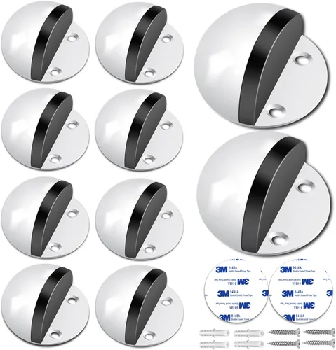 Miniatura 36 de Tope de puerta adhesivo sin necesidad de perforación, tope de puerta para piso, protector de puerta de goma, protector de pared, color blanco