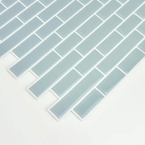 Miniatura 8 de In Home NH2361 - Azulejos de vidrio Marino adhesivos con protector para salpicaduras, Azul