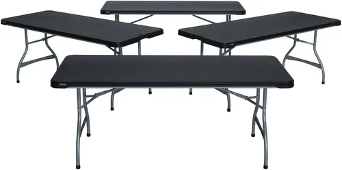 Miniatura 2 de Lifetime 4 mesas anidadas de 6 pies con 24 sillas plegables - Negro