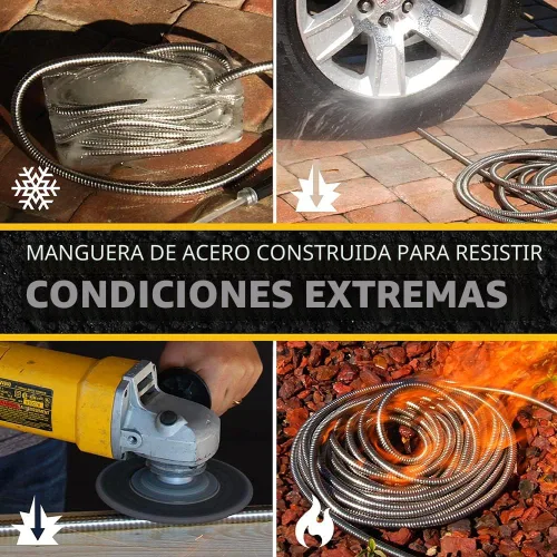 Miniatura 3 de BIONIC STEEL Manguera corta de jardín de 3 pies, manguera conectora de 3 pies x 5/8 pulgadas para carrete, conexión a prueba de fugas, resistente