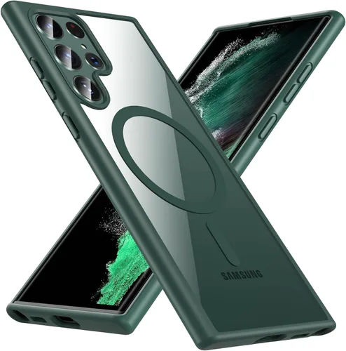 Miniatura 21 de Hensinple Funda Magnética para Samsung Galaxy S22, Funda para Teléfono Galaxy S22 [Compatible con MagSafe], Cubierta Magnética Transparente