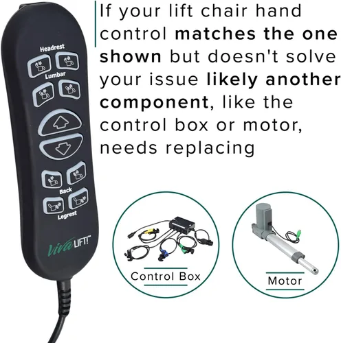 Miniatura 4 de AlveyTech Control remoto de repuesto de 10 botones y 5 pines para silla elevadora Pride VivaLift (versión estándar y temprana Viva Lift 2)