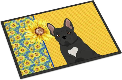 Miniatura 203 de Caroline's Treasures WDK5313MAT Airedale Terrier - Tapete para puerta delantera de 18 x 27 pulgadas, diseño de girasoles de verano, para entrada
