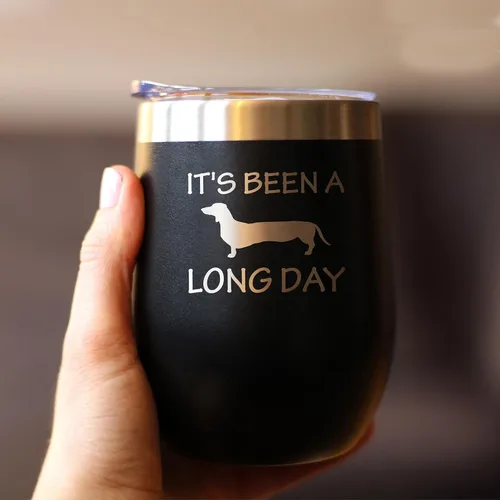 Miniatura 4 de Custom Been a Long Day - Vaso de vino personalizado con tapa deslizante - Taza aislada de acero inoxidable sin tallo, bonita taza divertida